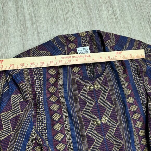 Vintage R&M Richards By Karen Kwong Clasp Closure Tunic Sz 18 Long Sleeve Top - Picture 8 of 9